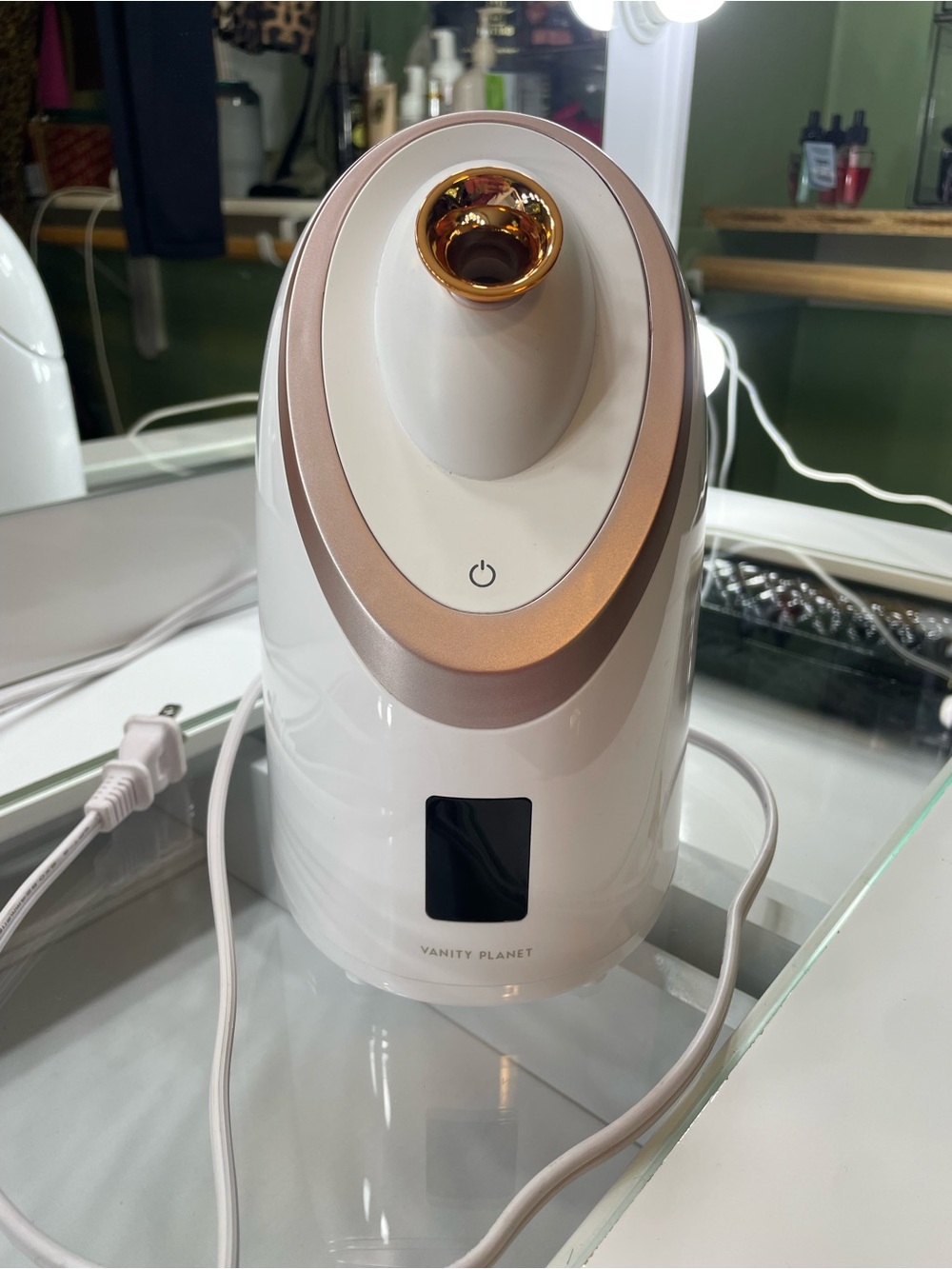Vanity Planet Facial Steamer - White with Rose Gold Accents